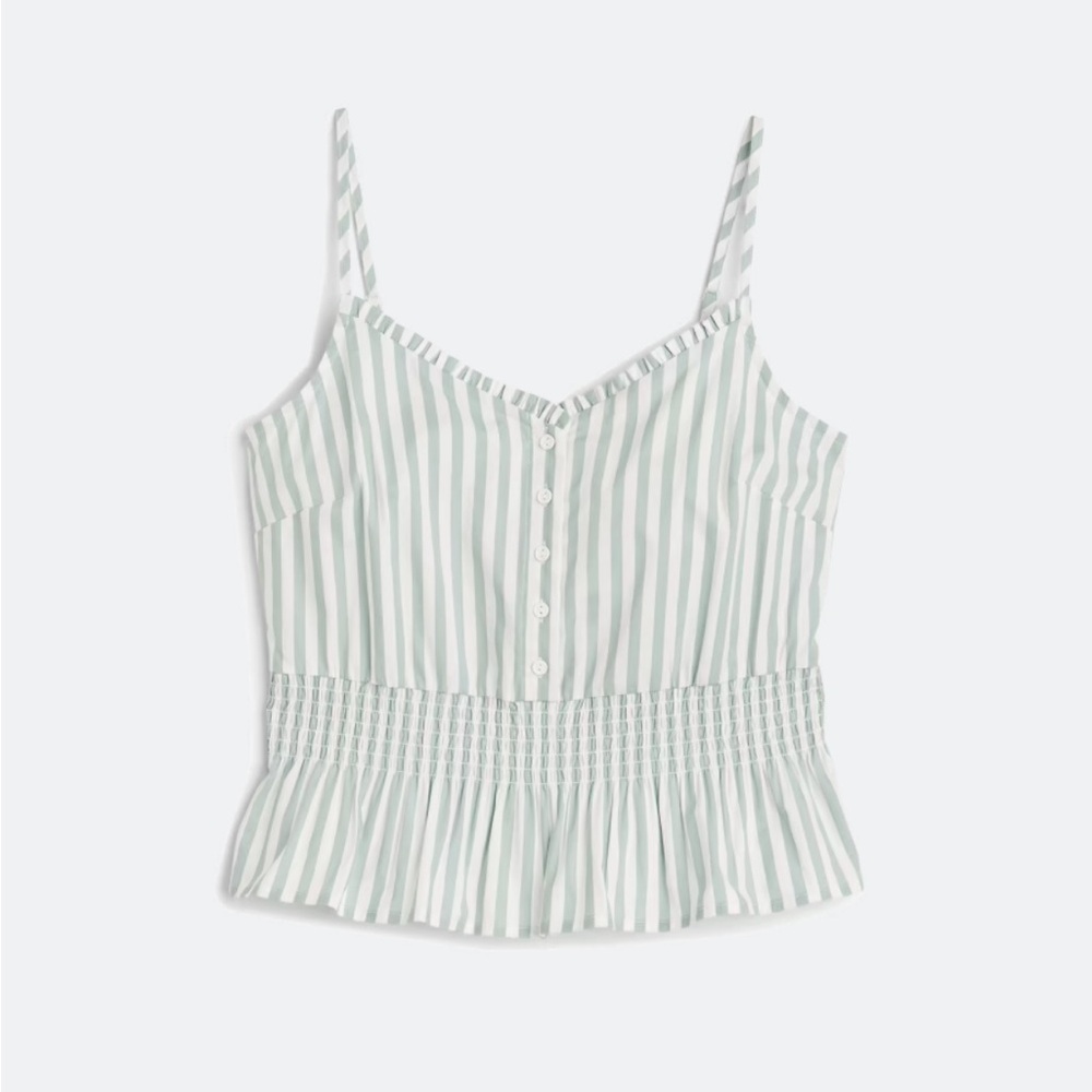 NEW, never worn, The General Good Helen Peplum Button Detail Tank Top Size Small